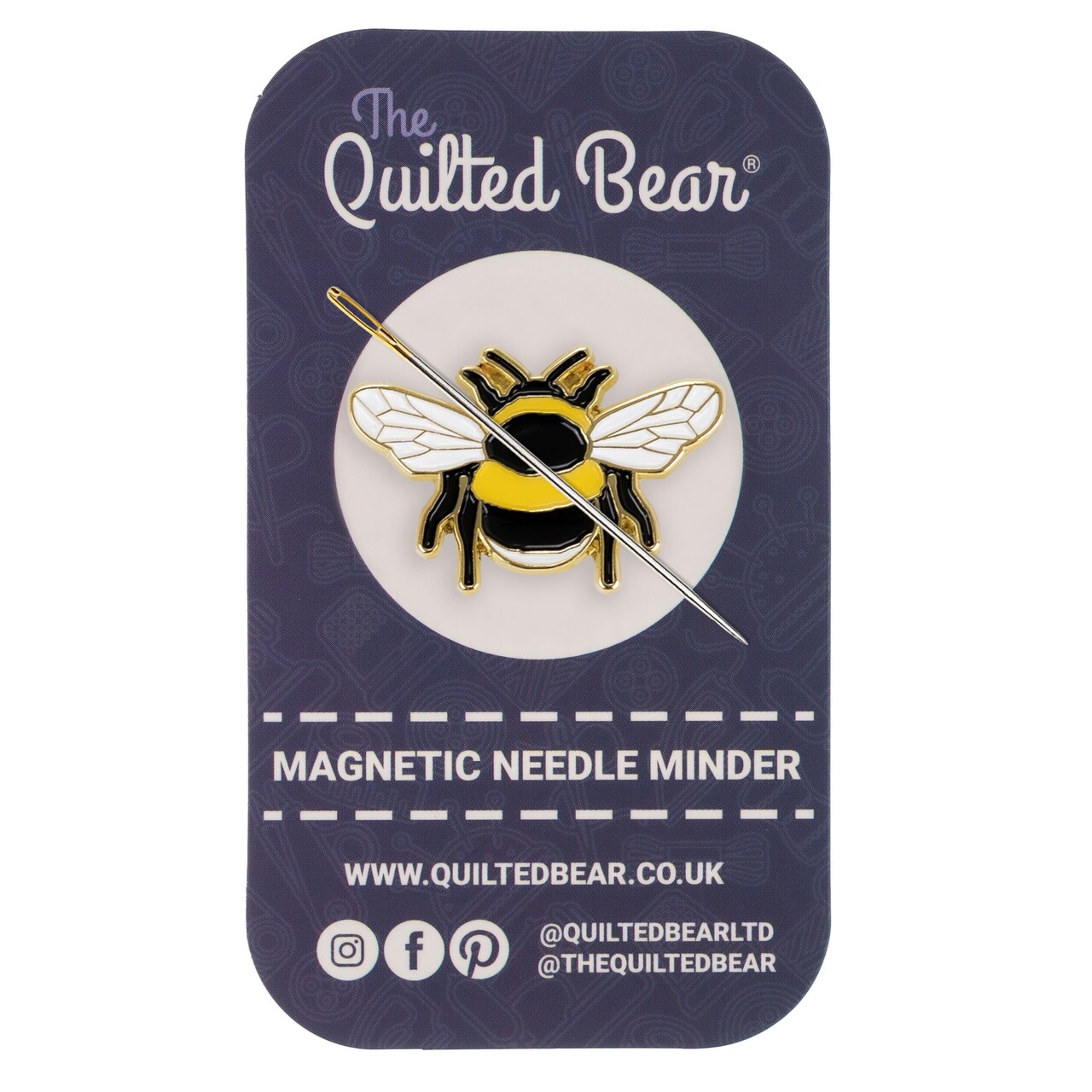 The Quilted Bear Needle Minder - Needle Minder Magnet for Keeping Sewing & Embroidery Needles, Cross Stitch Needles Safe - Stress Free Stitching Cross Stitch Supplies & Embroidery Supplies (Bee)